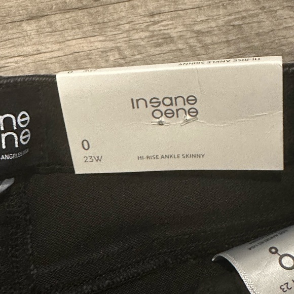 NWT INSANE GENE Black High Rise Skinny Jeans 23/0 - Picture 7 of 7